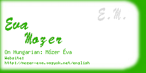 eva mozer business card