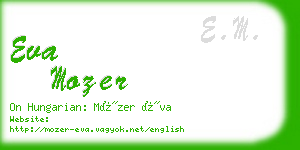 eva mozer business card